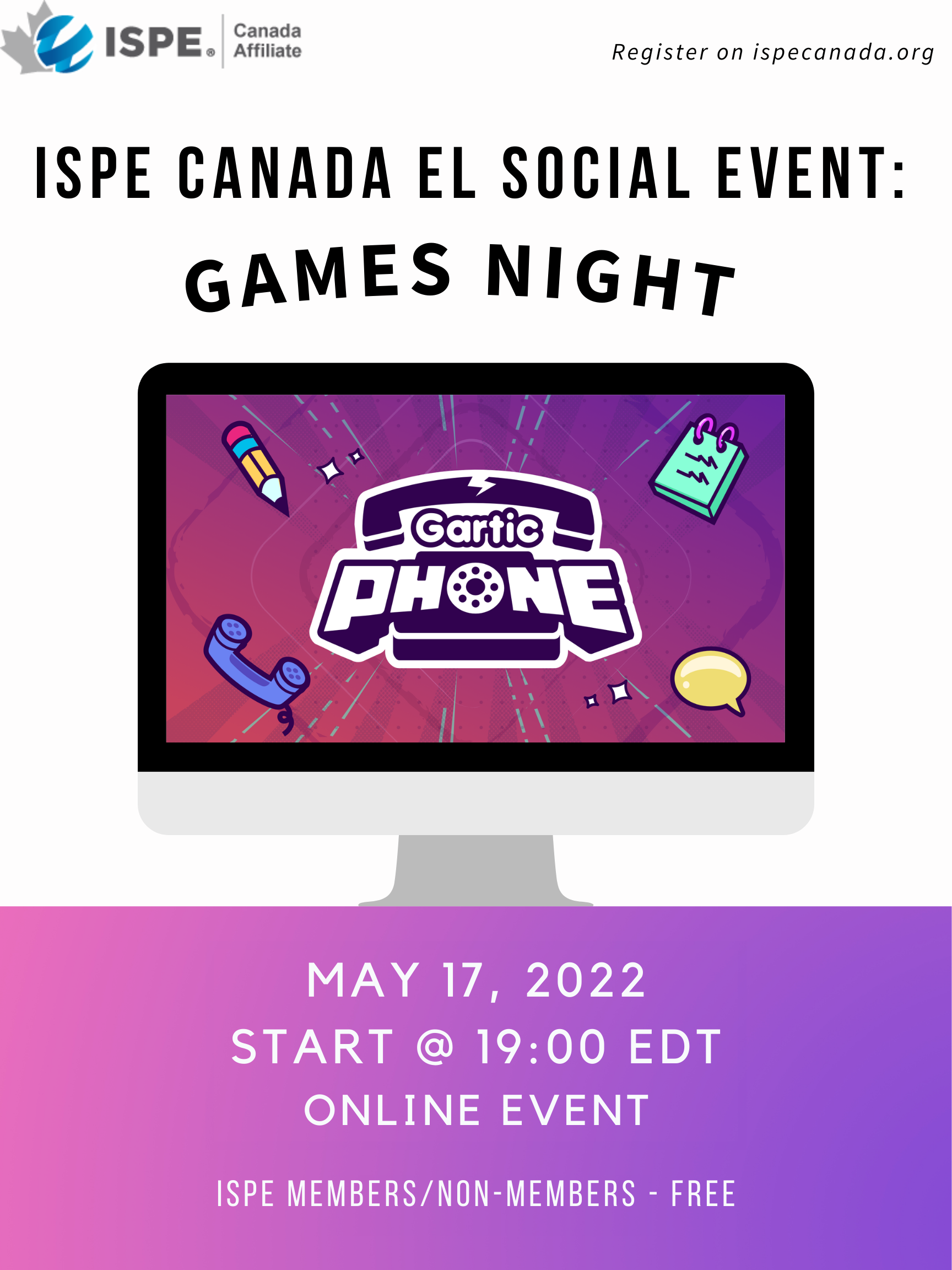 ISPE Canada EL Social Event - Game Night - May 17, 2022